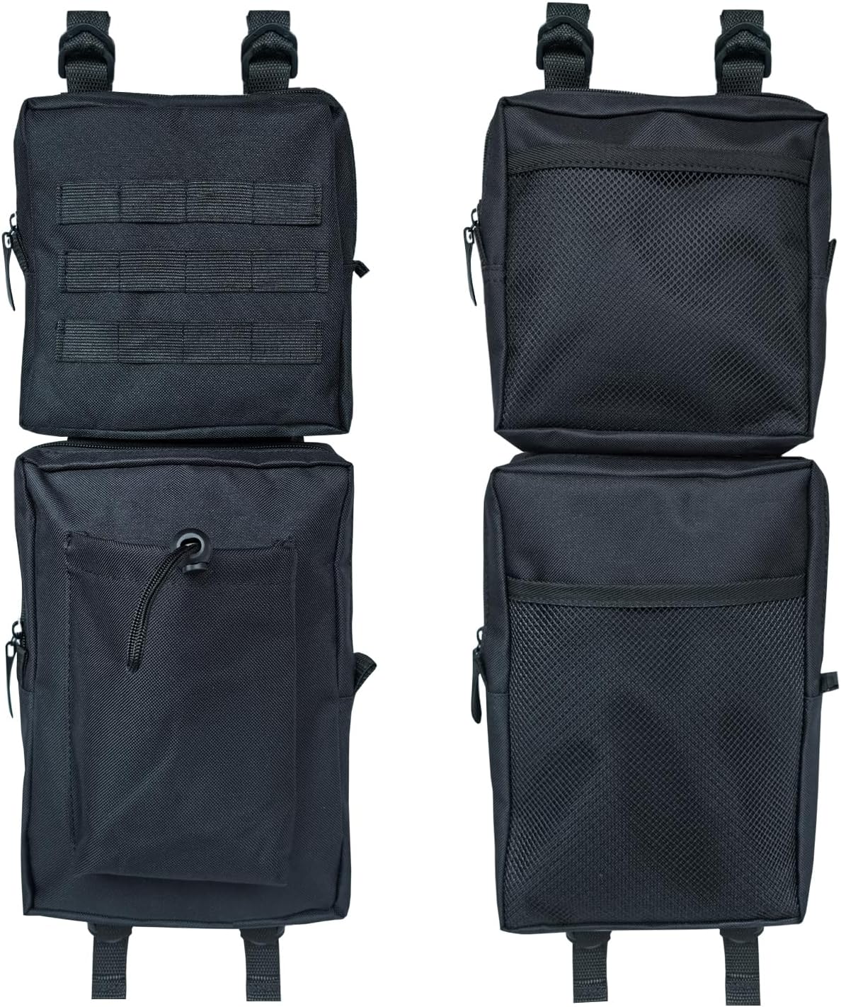 2 Pack ATV Fender Bags, Detachable Saddle Bag ATV Gear Bags Water-resistent Motorcycle Bag Compatible with Sportsman Scrambler TRX FourTrax Outlander Grizzly UTV Hanging Storage Bag Black