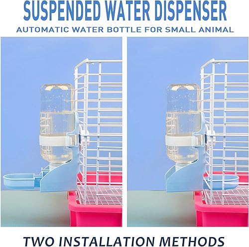 Miniatura 4 de Botella de agua de conejo con suspensión para mini conejito de indias, chinchilla, botella de agua automática de 16.9 fl oz por Gravity Flow Supply,