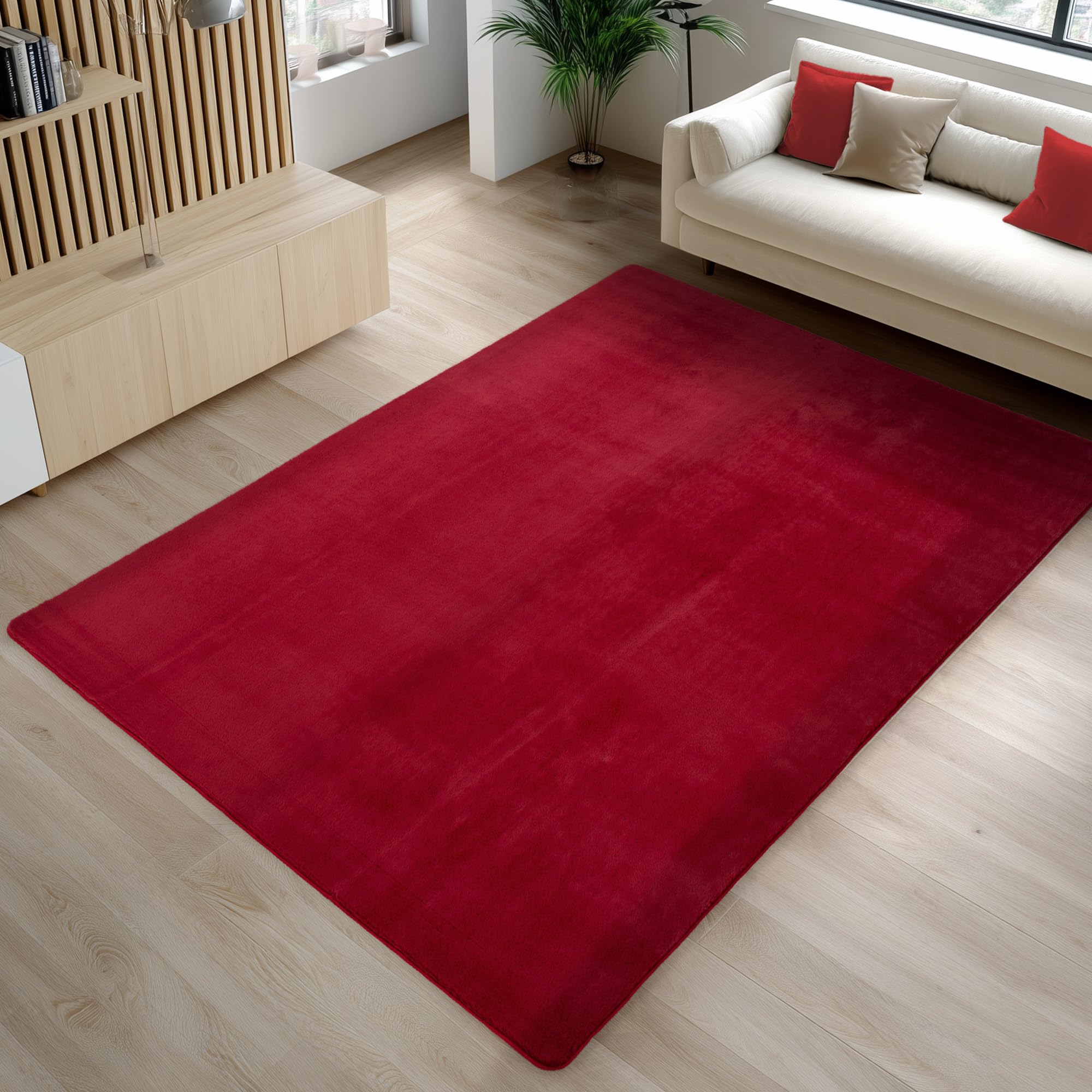 Carpetsale24 Teppich Kurzflor - Rechteckig, Rund & Läufer, waschbarer Rutschfester Teppich, weich, modernes einfarbiges Design für Wohnzimmer, Schlafzimmer, Küche & Kinderzimmer.