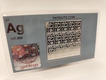 ينقسم بار Gram Pure Silver إلى 15 شريطًا واحدًا للحبوب .999