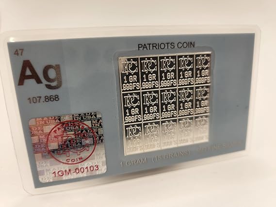 ينقسم بار Gram Pure Silver إلى 15 شريطًا واحدًا للحبوب .999