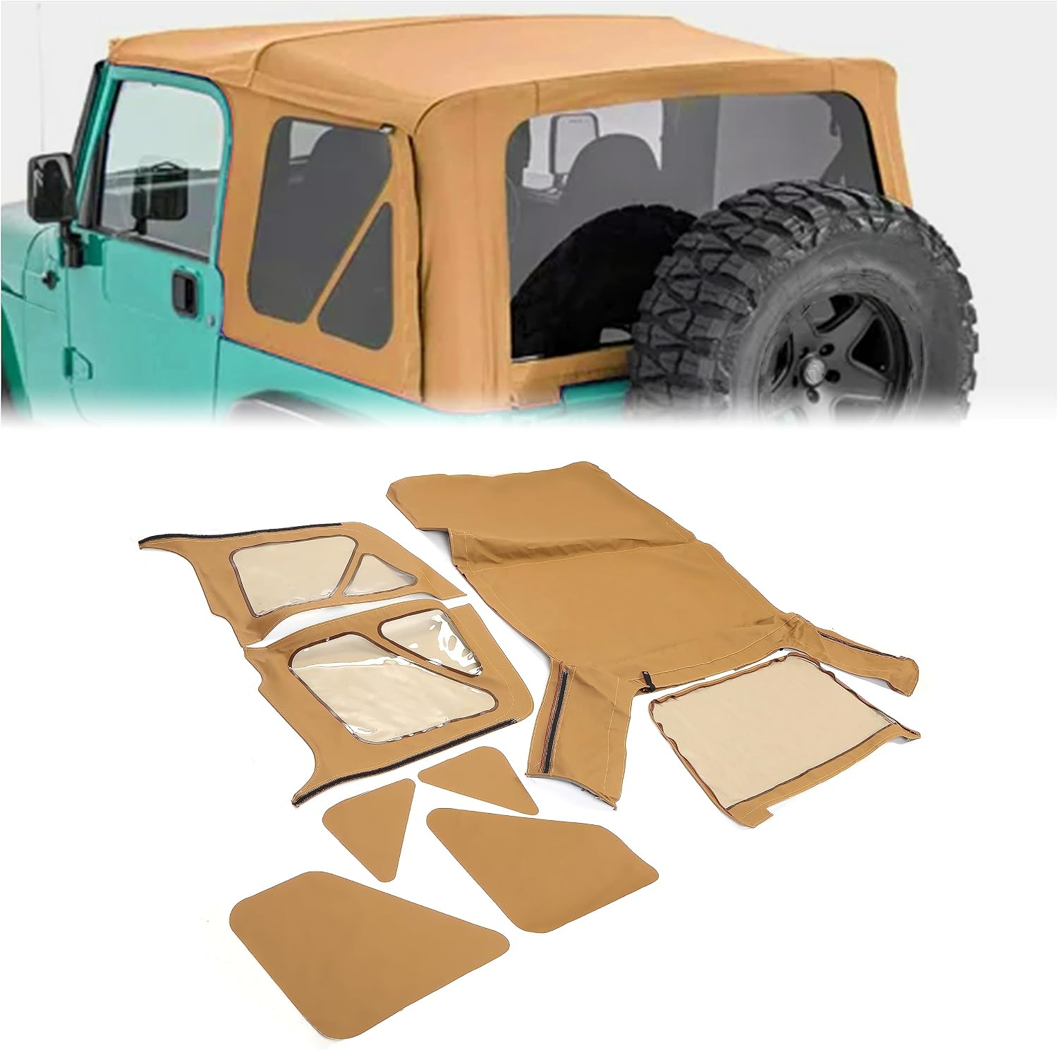 KUAFU コンバーチブルソフトトップ ソフトルーフ 1997-2006 Jeep
