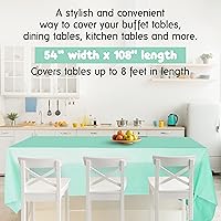 Vista 3 de New Paradise Fundas de mesa desechables y reutilizables de plástico resistente, tamaño rectangular de 54 x 108 pulgadas (5 unidades) - Combo