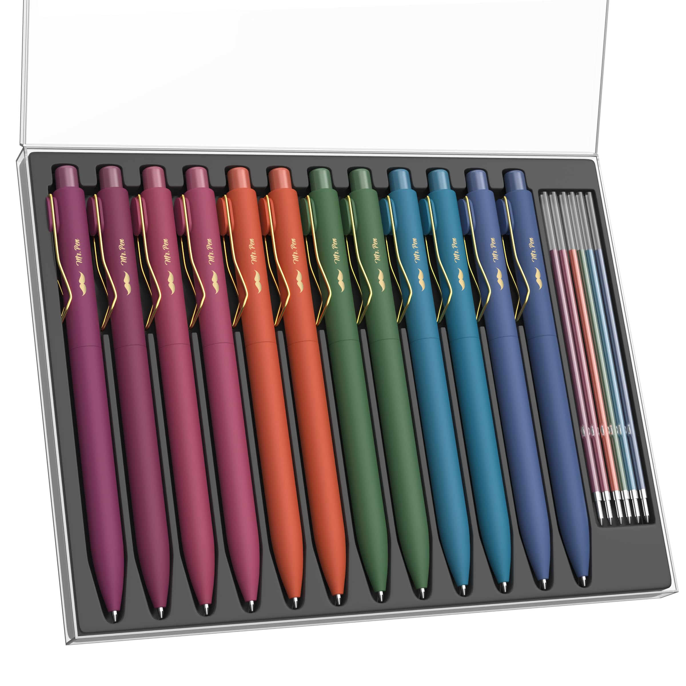 Mr. PenRetractable Gel Pens, 25 Pack, Fast Dry, Gel Pens Fine Point 0.7mm, Retractable Pens, Cute Pens, Gel Ink Pens, Vintage color