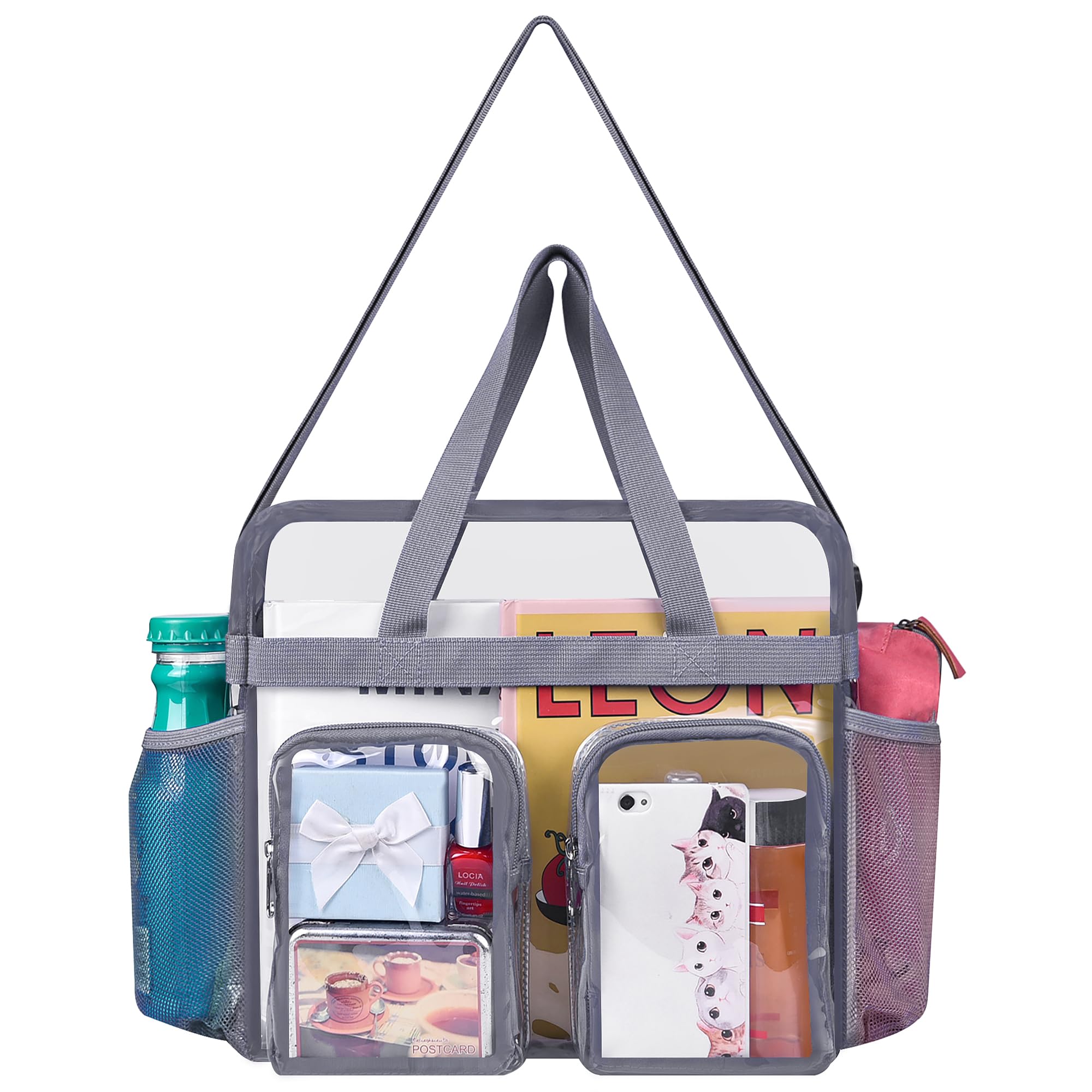 Oraben Clear Tote Bag Clear Bag Stadium Approved 12x6x12 Stadium Bag for Work, Sports Games,Gym