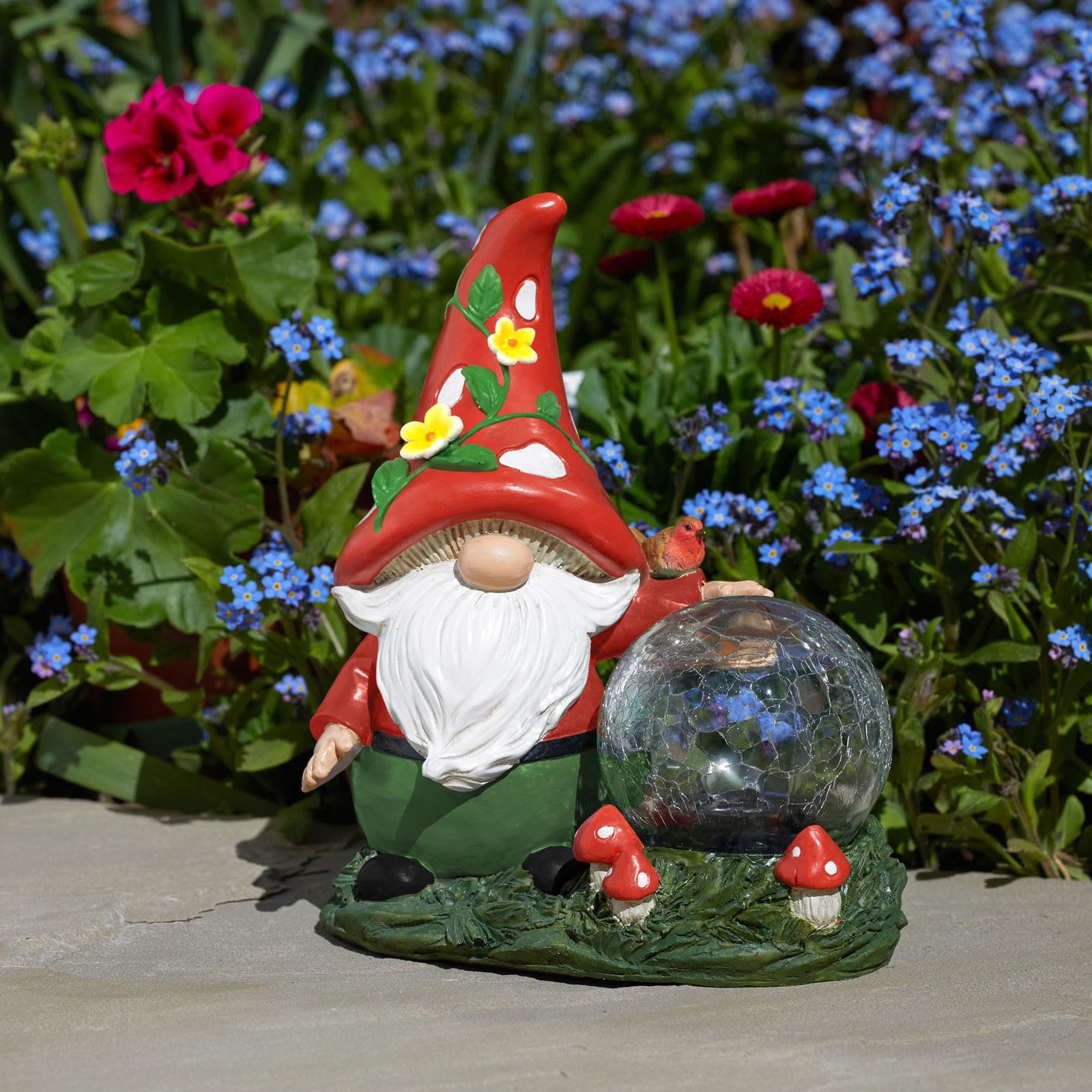 Pflanzen Klle Smart Garden Solar Powered Woodland Wizard Crackle Glove LED Ornament 20.5cm, Colourful