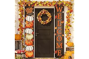 Pumpkin Maple Leaves Leaf Door Fall Decorations