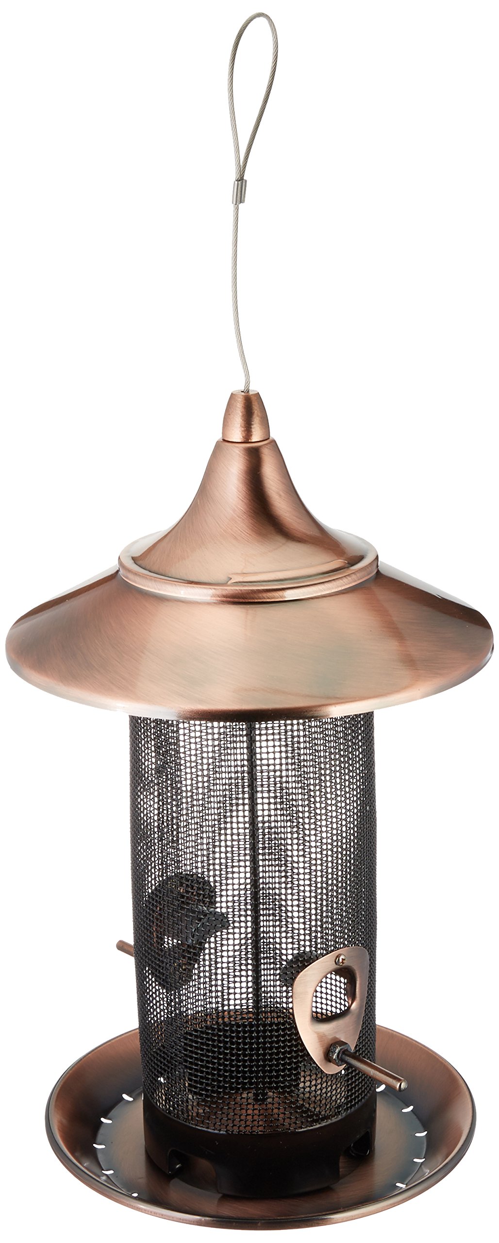 Stokes Select Provincial Screen Bird Feeder with Brushed Copper Metal Roof, 0.9kg Seed Capacity