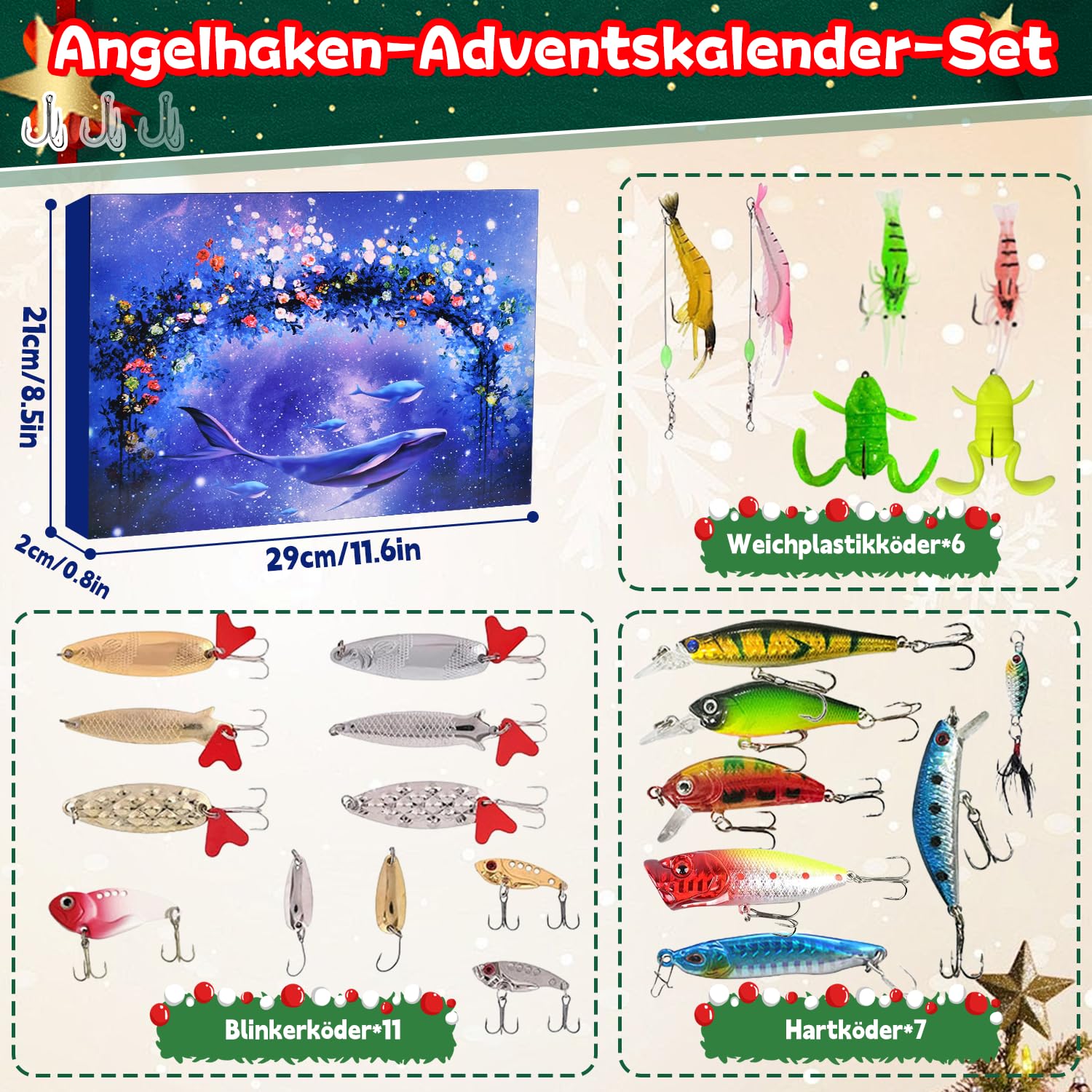 Calendario dell'Avvento Pesca Conto alla rovescia di Natale