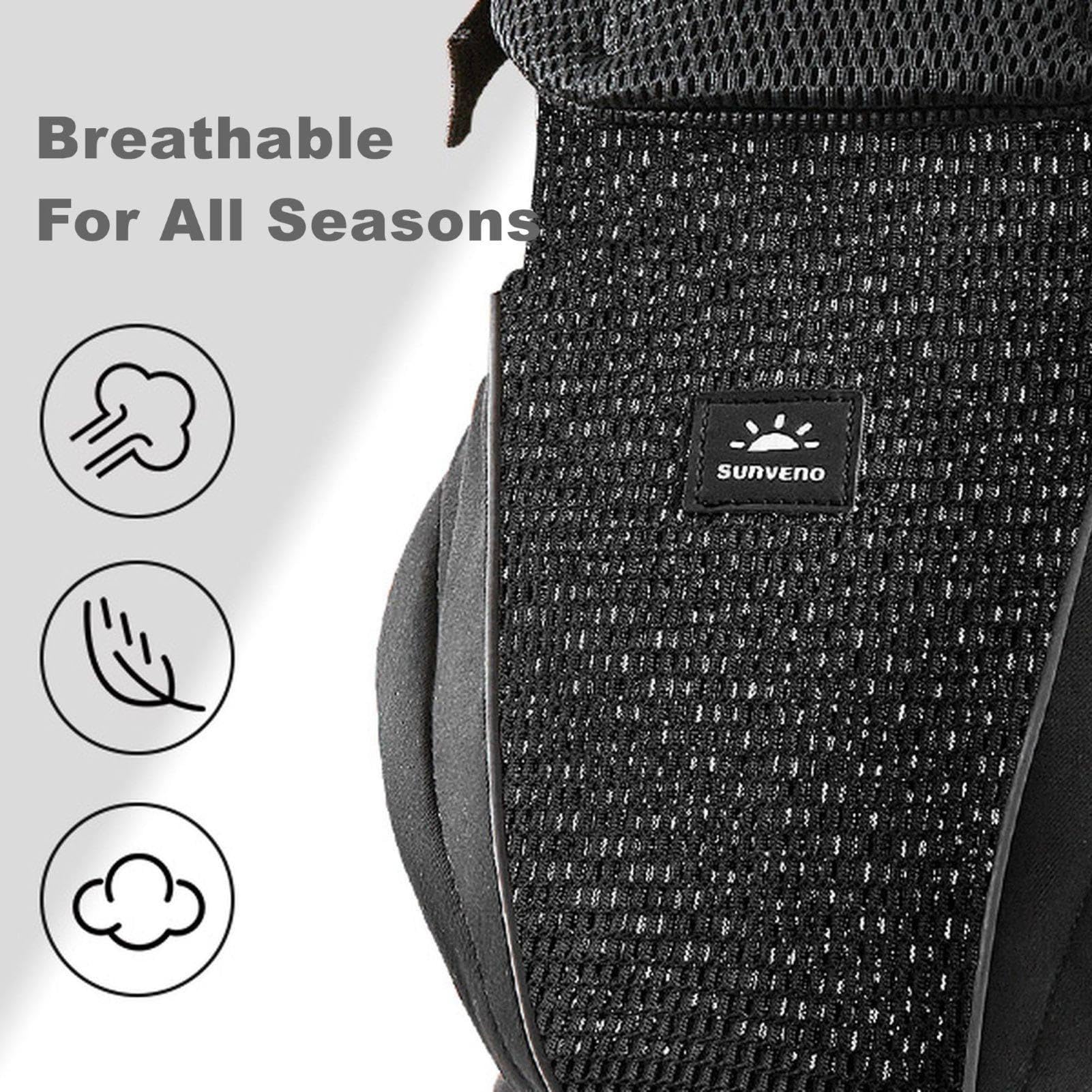 SUNVENO Babytrage mit Hüftsitz, Ergonomische Hüftsitz Babytrage für Neugeborene und Kleinkinder 3–20 kg, Atmungsaktives Mesh-Gewebe, Verstellbar, Front- und Rückentrageweise