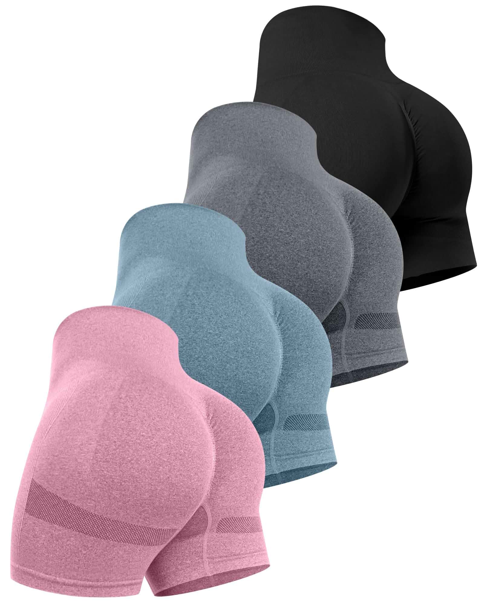CHRLEISURE Workout Shorts Sets for Women, High Waisted Gym Butt Lifting Scrunch Butt Seamless Shorts