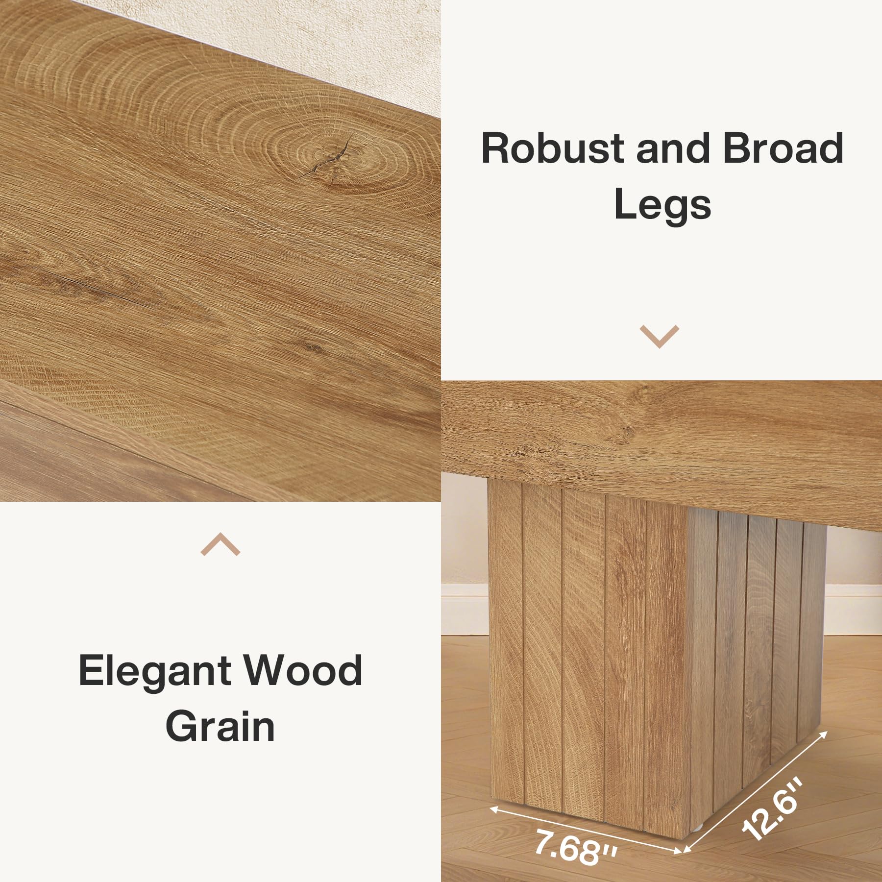 Tribesigns 140 cm Sitzbank Esszimmerbank, Bauernhaus Holz-Bank Küchenbank Lange Sitzbank für Wohnzimmer, Flur, Eingangsbereich, Schlafzimmer, Fußende des Bettes,Braun