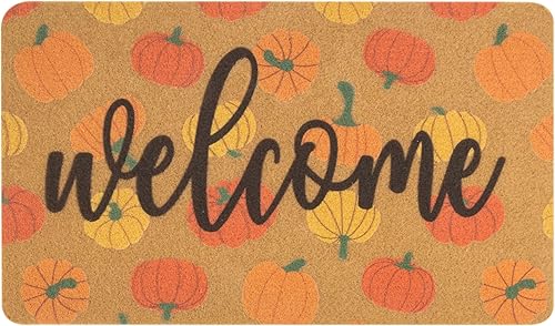 Miniatura 9 de Spring Welcome - Felpudo de fibra de coco floral  Tapete antideslizante para puerta delantera, tapete de primavera para decoración de entrada