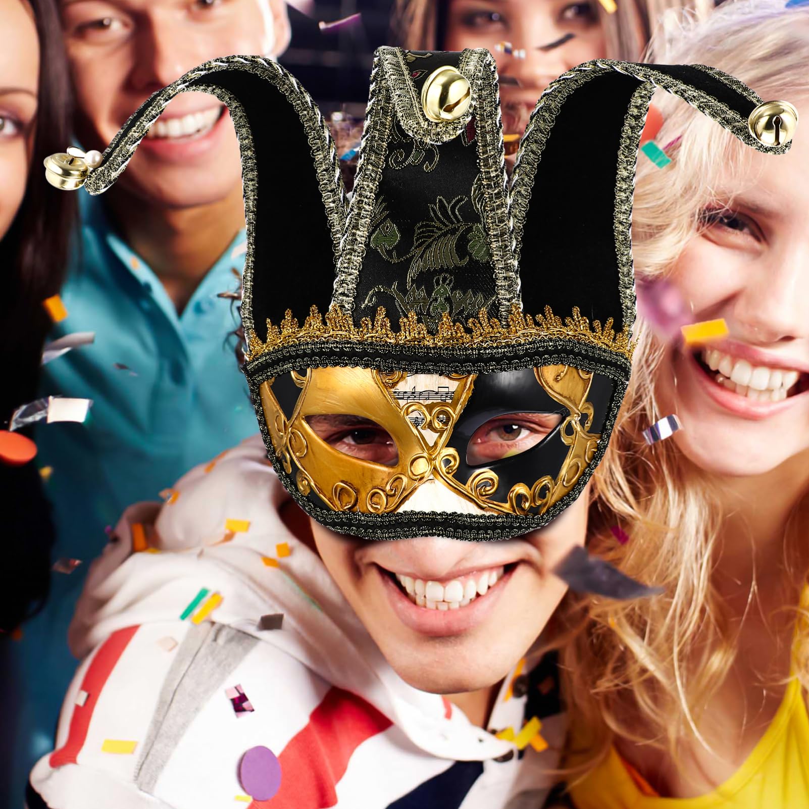 BESPORTBLE Halloween Masquerade Mask: Half Face Men Masquerade Masks, Dress Up, Carnival, Black, 33.00X19.50X0.20CM - Image 3