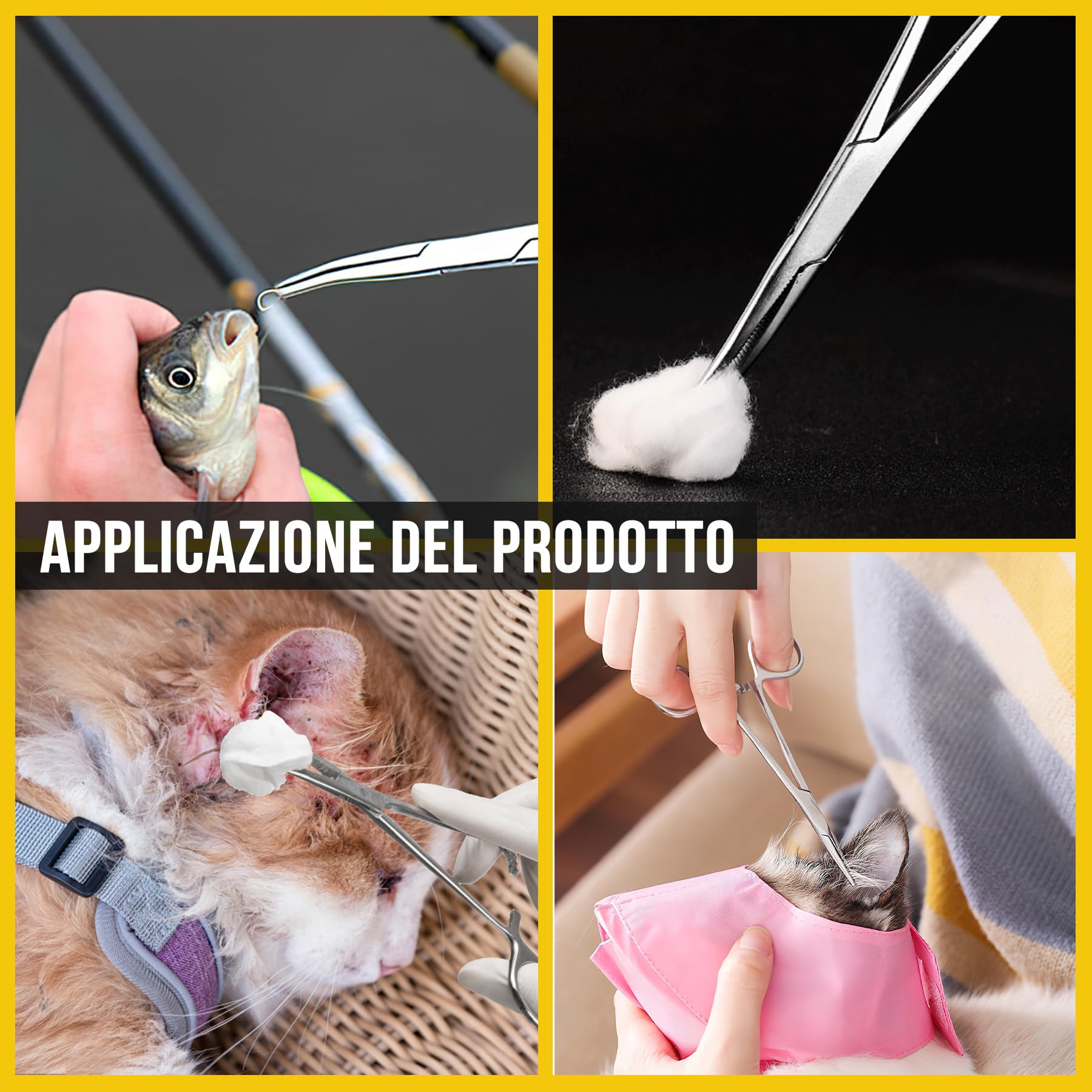 2 Pezzi Pinze Emostatiche in Acciaio Inox, Pinza Curva e Diritta 12,5cm, Morsetti di Precisione per Pulizia Orecchie Animali Domestici, Grooming Cani e Gatti, Pesca e Hobby