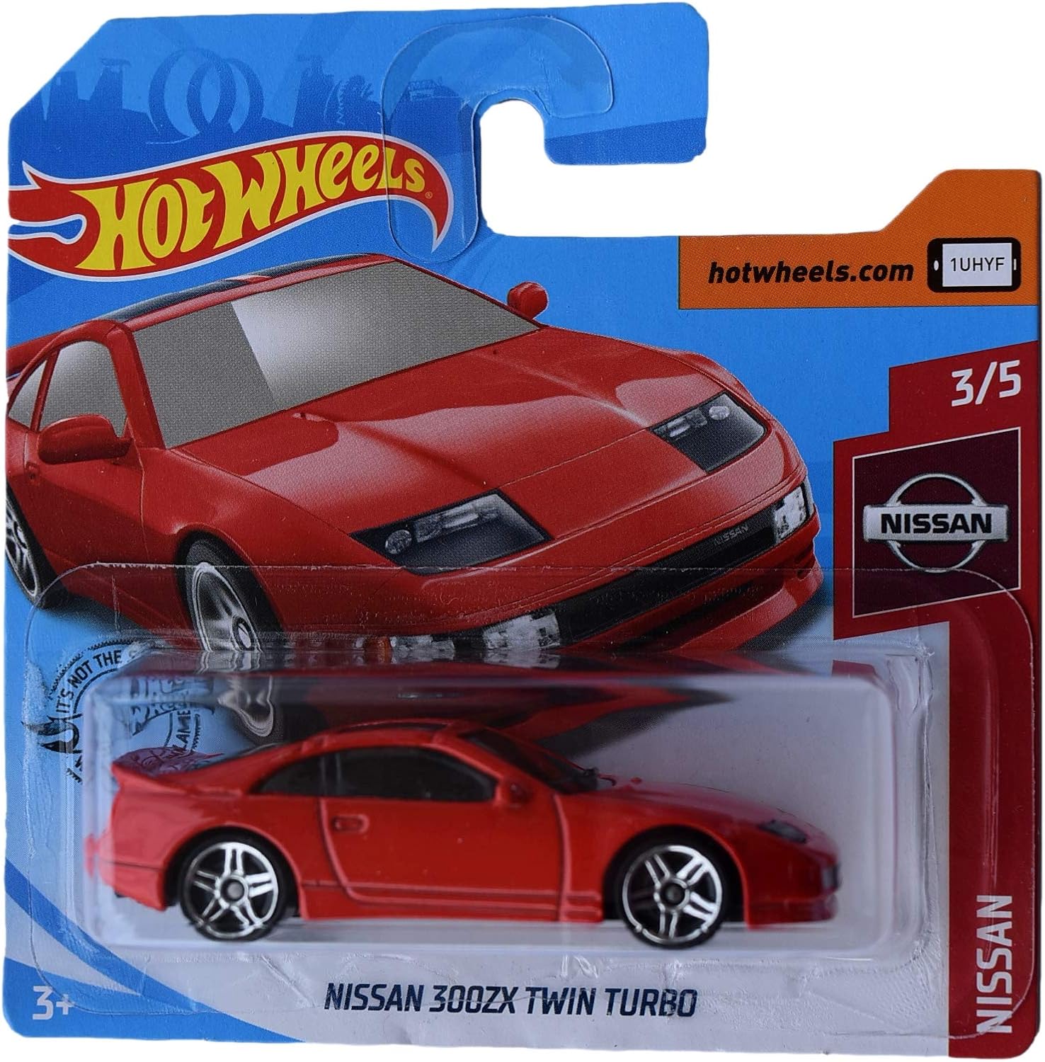 Hot Wheels Nissan 300zx Twin Turbo Short Card, red
