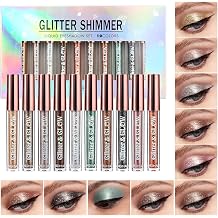 Liquid Glitter Eyeshadow Metallic Shimmer Sweatproof Makeup Set Pressed All Highly Pigmented Blending Powder Perfect For Every Woman & Girl 10 Pieces