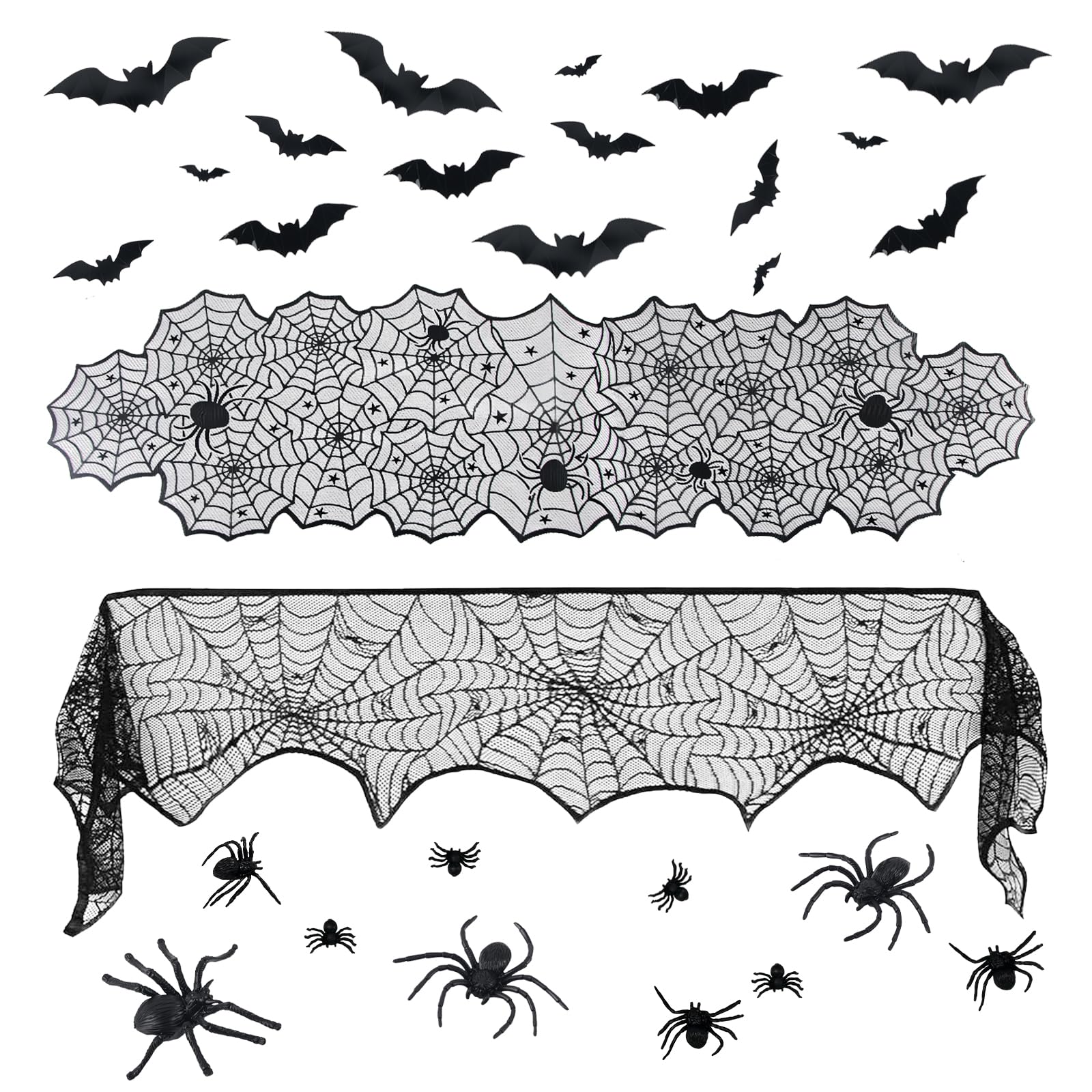 28 Pcs Ensemble de Nappes Decoration Halloween