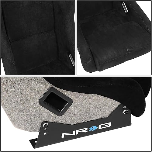 Vista 66 de NRG Innovations NRG-FRP-303RD-ULTRA Asiento universal de carreras con respaldo fijo con adaptadores de montaje lateral para arneses de 6 puntos