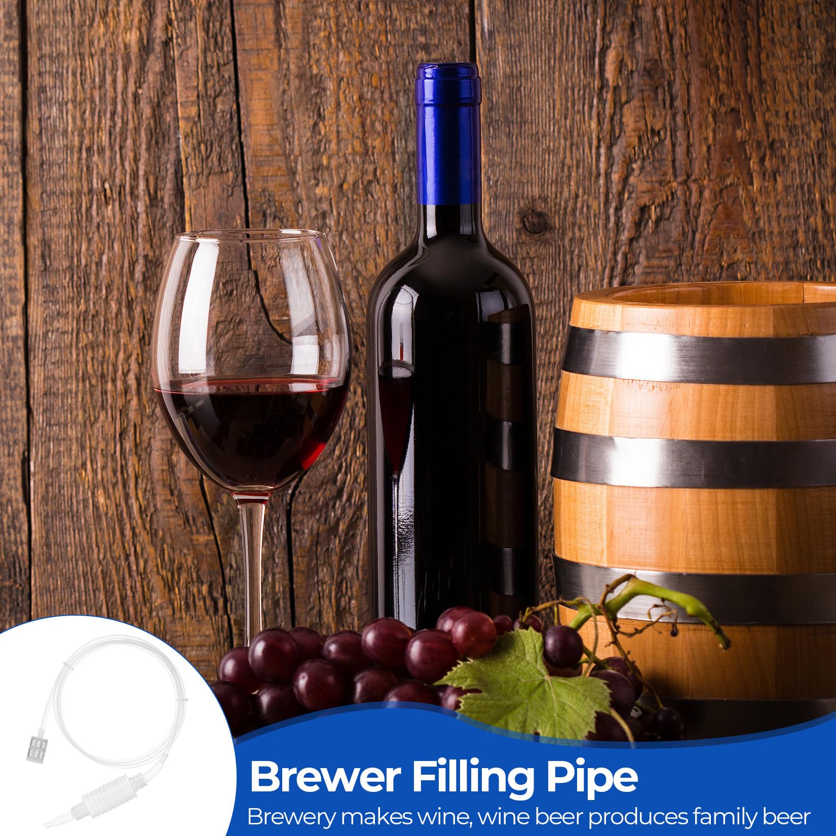 2 Pcs Tubo de Sifón Elevador de Vino, filtro de sifón para elaboración casera, Tubos de filtro de sifóns manual para hacer vino, para kit de elaboración de cerveza casera(2,5 m), con 2 clips