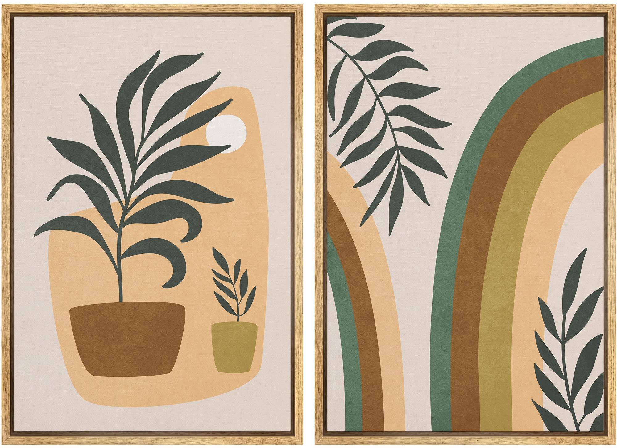Amazon.com: IDEA4WALL Framed Canvas Print Wall Art Set Mid-Century