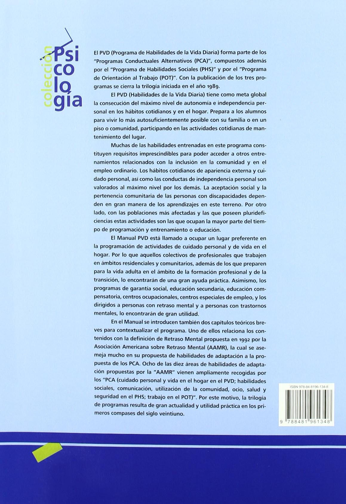 P.V.D. Programa de habilidades de la vida diaria (Psicología)