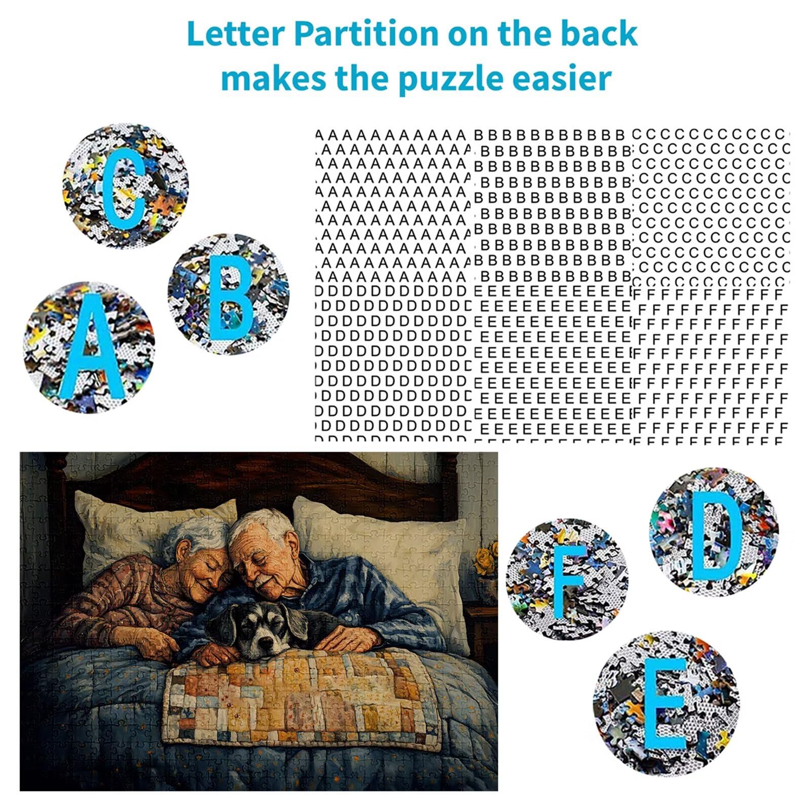 Puzzle 3000 Pezzi Anziano Puzzle Adulti Sfida Impossibili Jigsaws Coppia Classica 3D Pattern Art Jigsaws per Divertimento Adulti e Bambina, Gioco Familiare, Festa Aziendale,Amore e Amico 122x81cm C-25