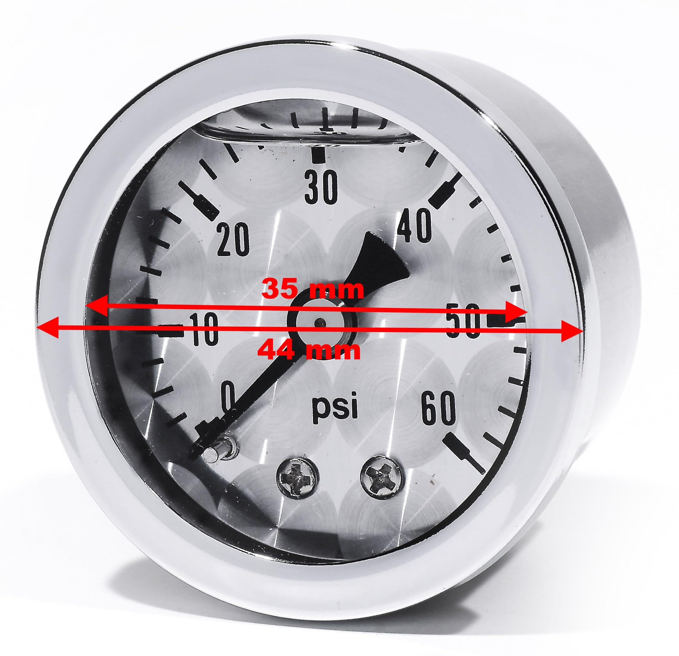 Öldruckmanometer Chrom Silber 60 PSI 4 Bar - Für Harley Motorrad Auto Boot Universal