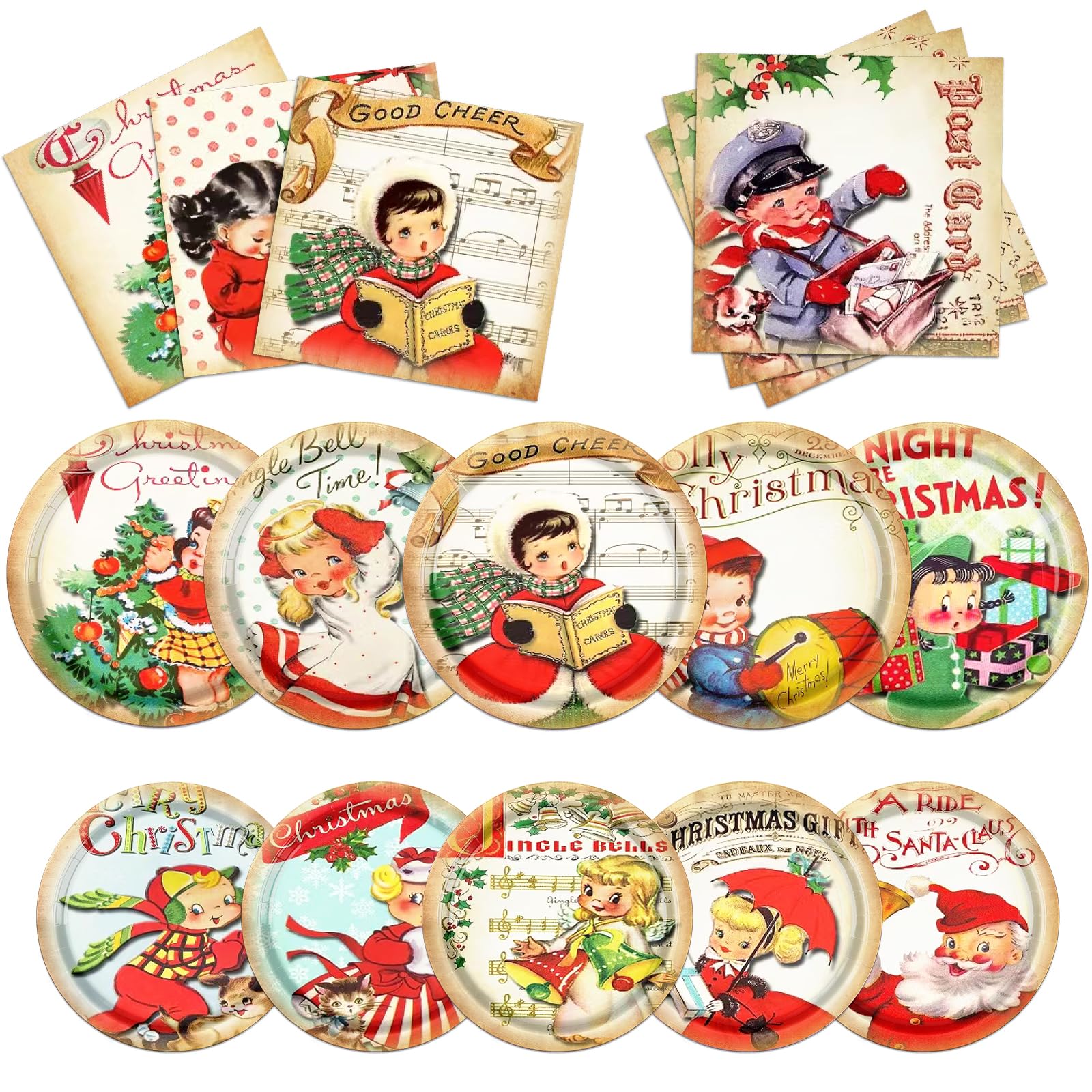 Blush Ornament Drink Cup With Straws For Christmas - 14 Ounce Vintage Style Christmas Party Decoration Wine Globe With Peppermint Stripe Party Supplies - View #6