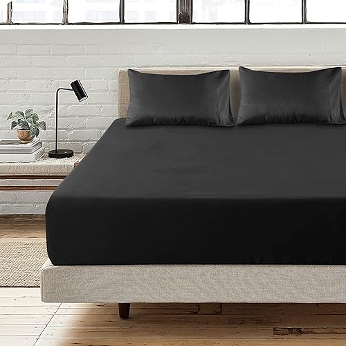 Miniatura 3 de BLC - Sábana bajera de microfibra tamaño matrimonial, paquete de 2, sábana bajera de 1800 hilos, doble cepillado, transpirable y refrescante con