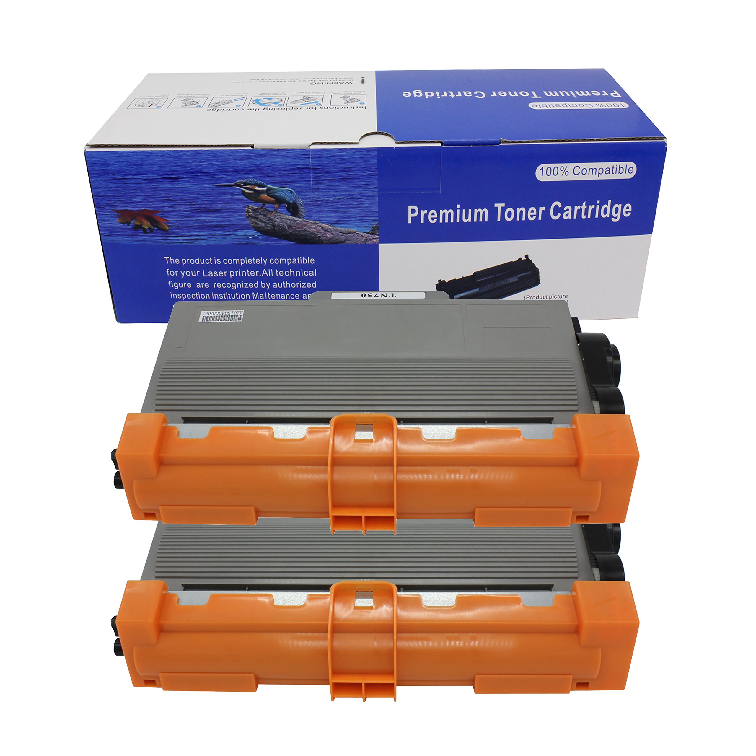 Hi Ink 2 Pack TN750 Compatible Replacement Toner for Brother TN750 TN720 High Yield Toner Cartridge (Black, 2-Pack)