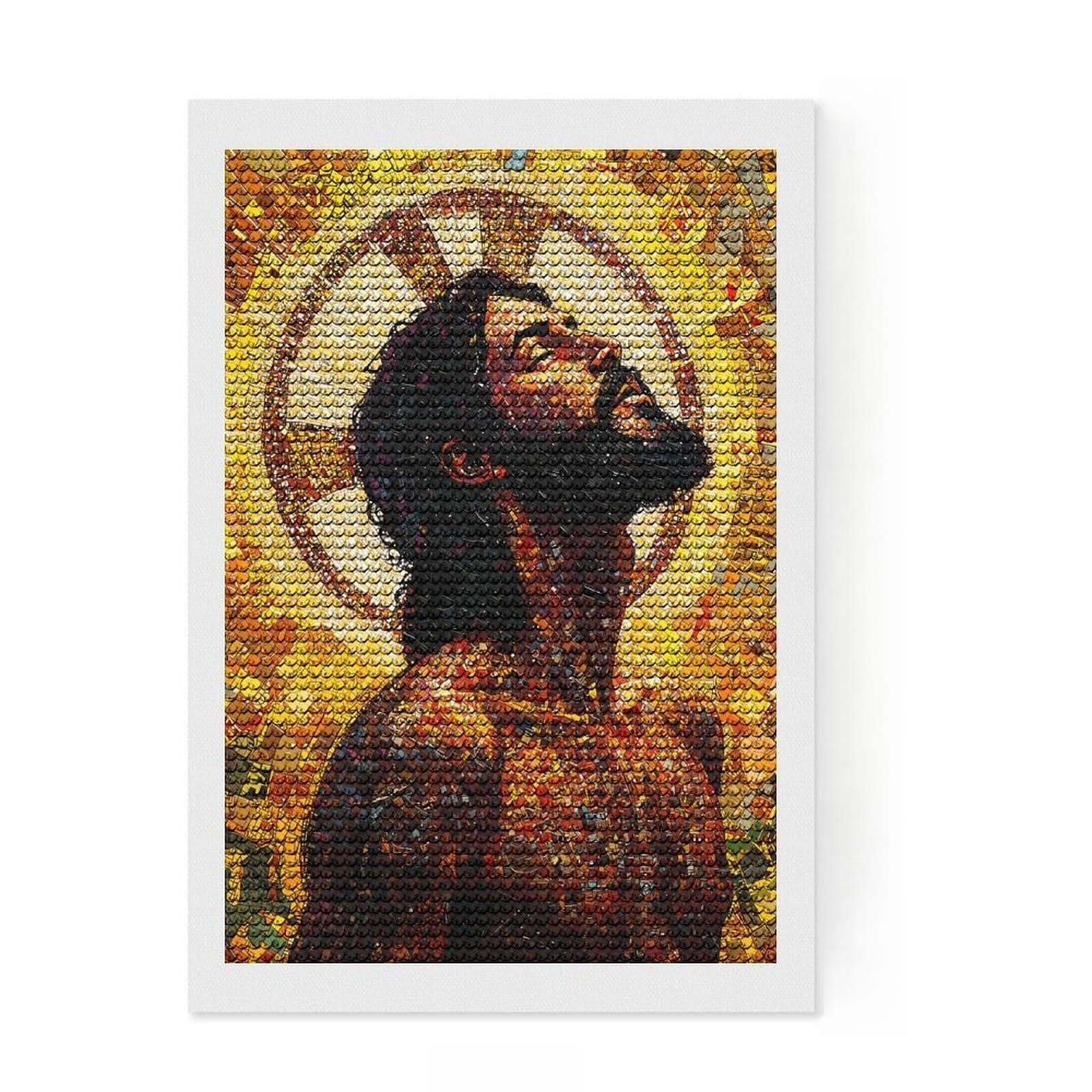 Junmoney Mosaic Portrait of Jesus Full Drill Diamond Painting Kit 8"x12", for Adults, Good for Quiet Evenings, Farmhouse Decor, Holiday Gift Idea