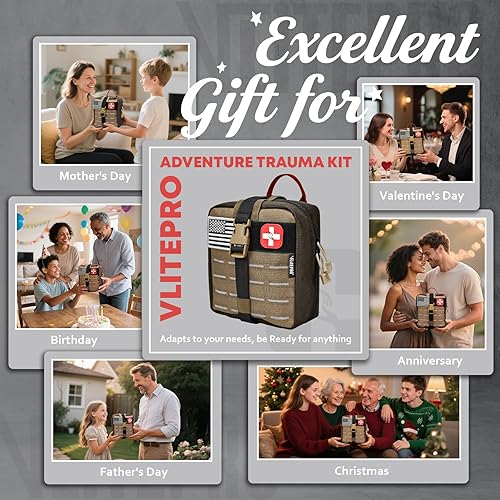 Miniatura 9 de Kit avanzado de primeros auxilios para trauma, equipo de campamento de emergencia con torniquete, vendaje de compresión, férula de 36 pulgadas,