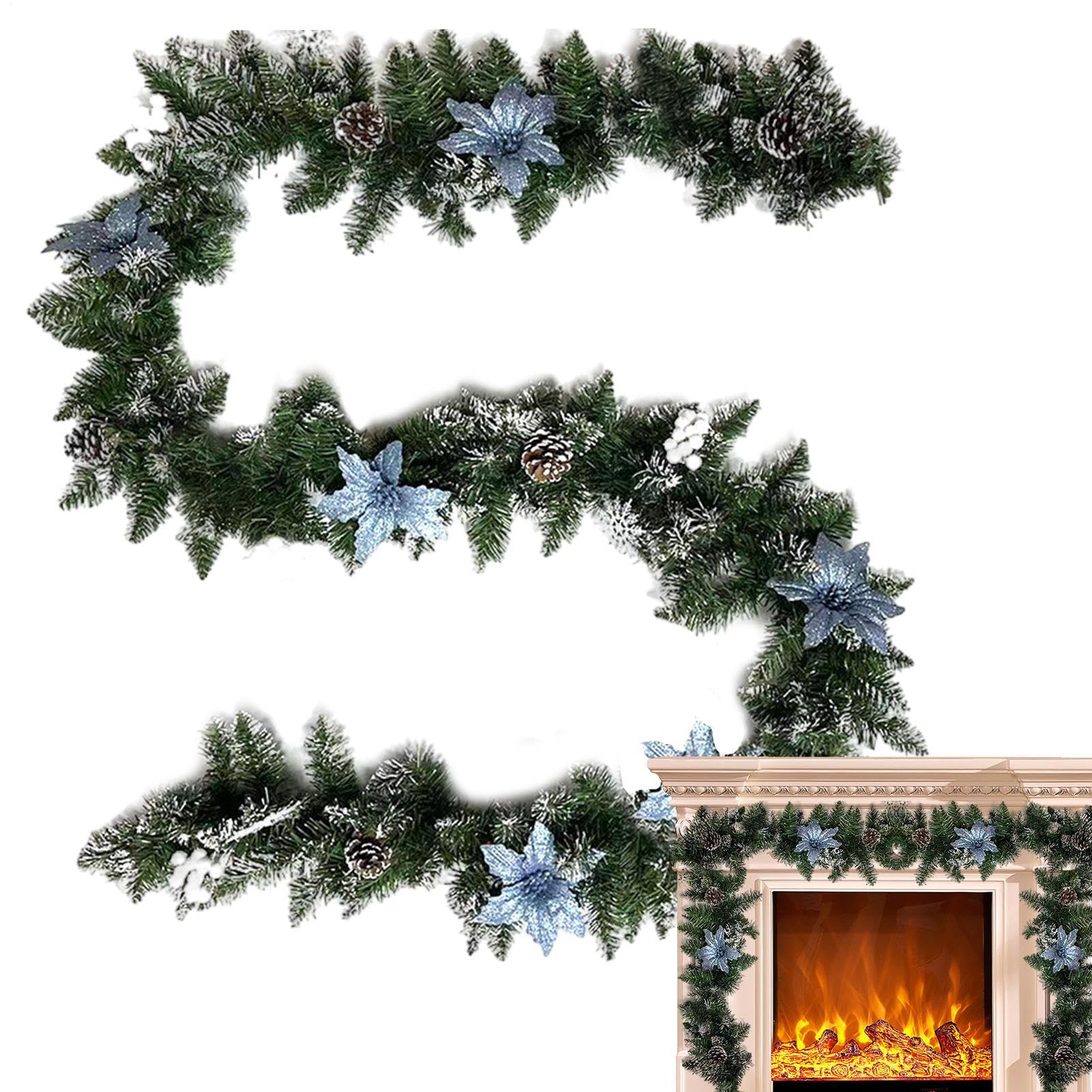 Guirlande de Noël cheminée et cuisine 2.7m grand modèle pour ambiance chaleureuse