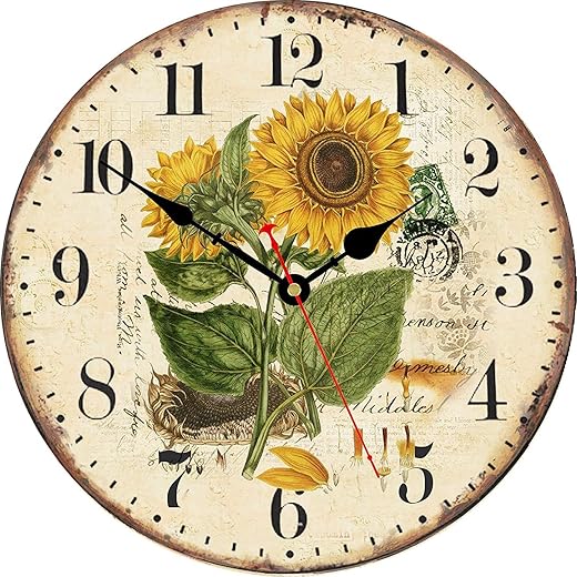 Vintage Floral Wall Clock