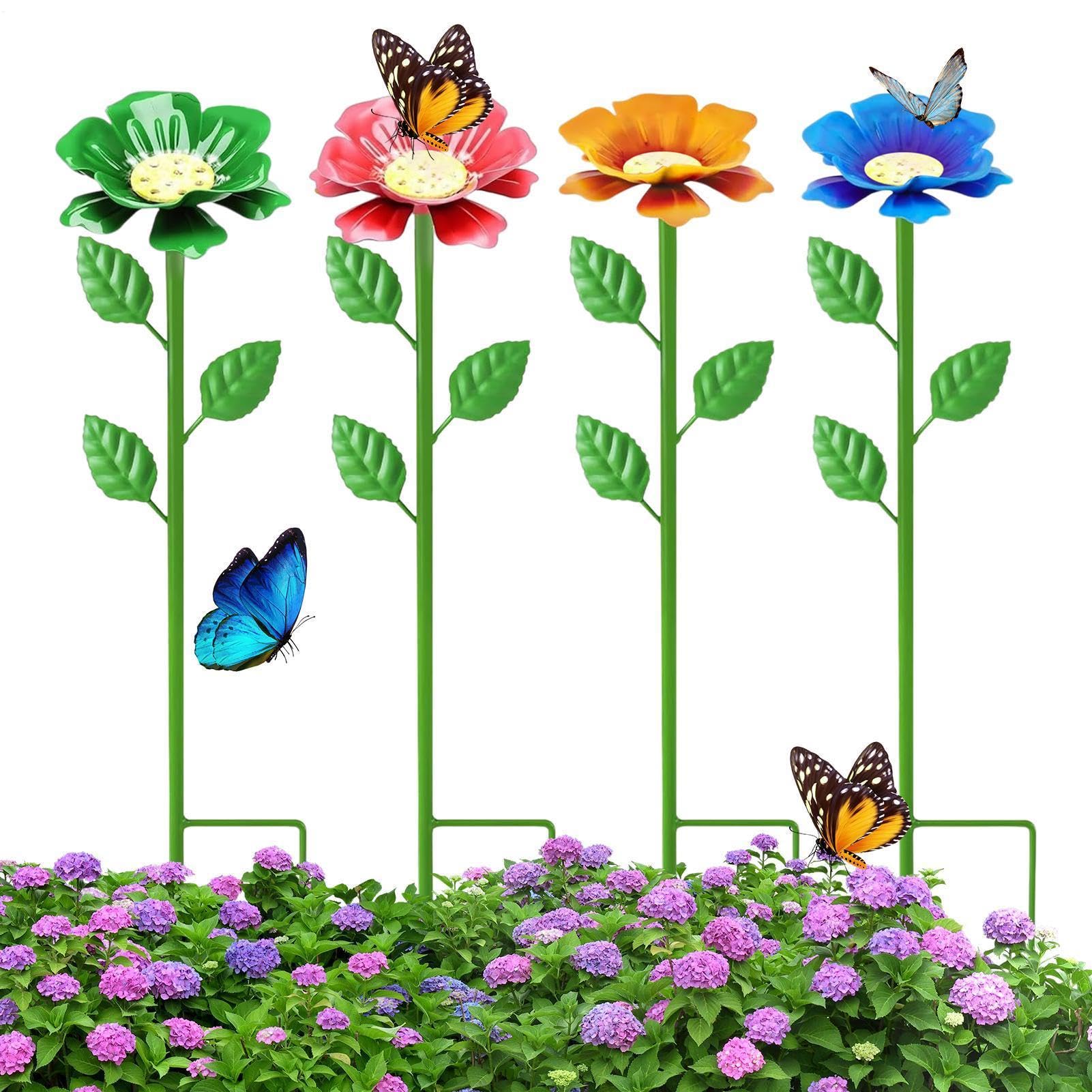 -Bewässerungsstation – Hydratationsunterstützung, Gartenpfahl, Metall-Blumenbestäuber-Trinker, lebendige Blütenblatt-Reservoir-Kollektion, wetterbeständiges Abschrecksystem, Hinterhof-Kategorie