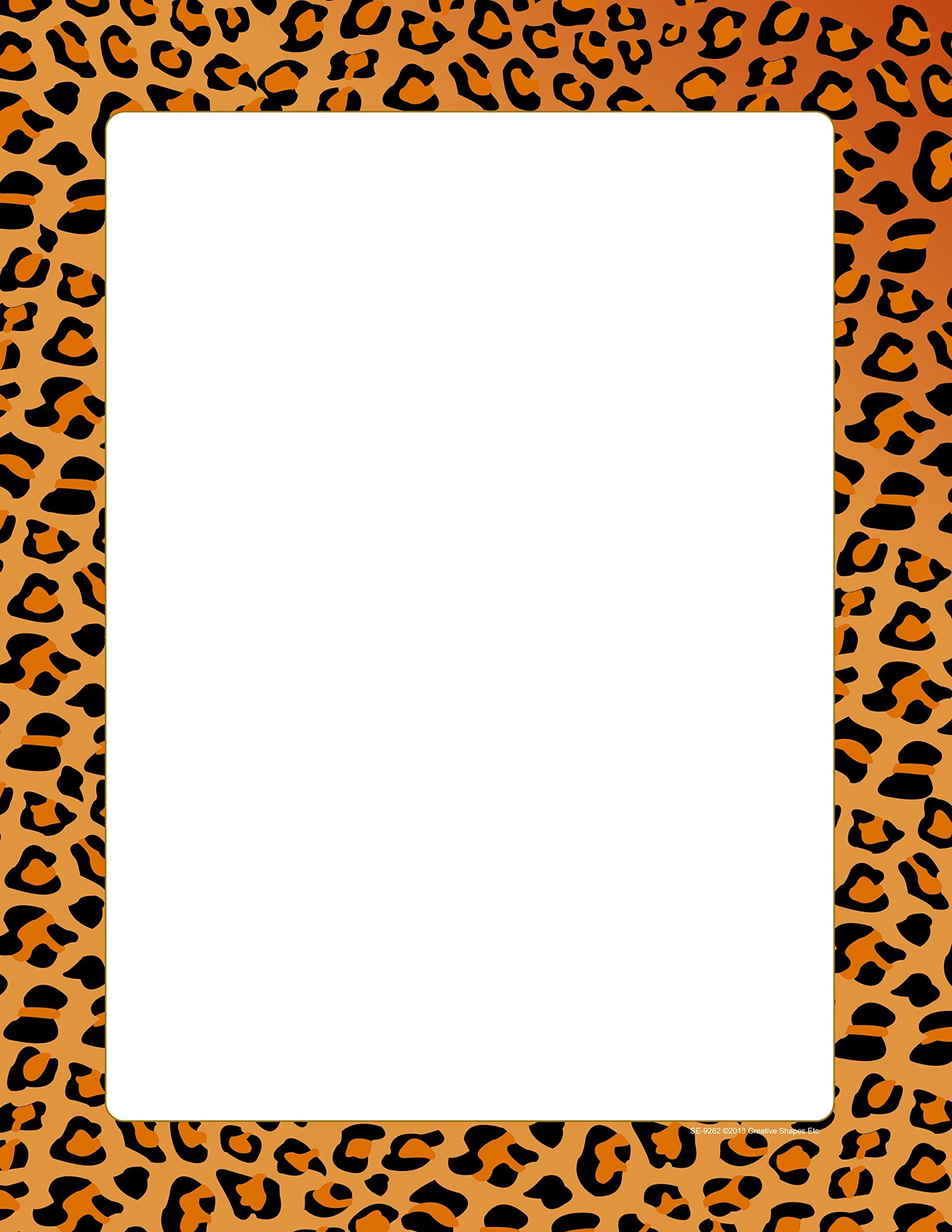 Leopard Designer Paper- 50 Sheet Pkg. Great for Flyers, Writing Letters, Safari, Invitations, Flyers or Office Notes, Invitations & Printing Supplies