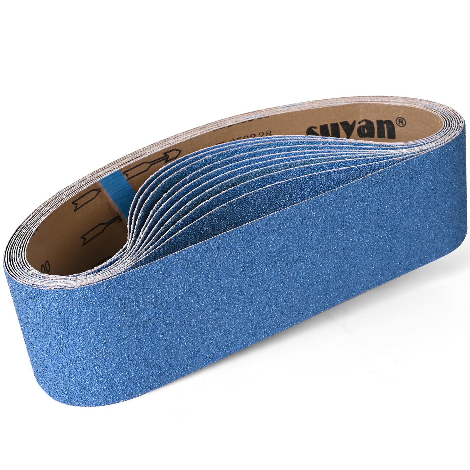 Shineboc Sanding Belt 100 x 915 mm, 10PCS Sander Belts 100 Grit for Polishing Metal Wood