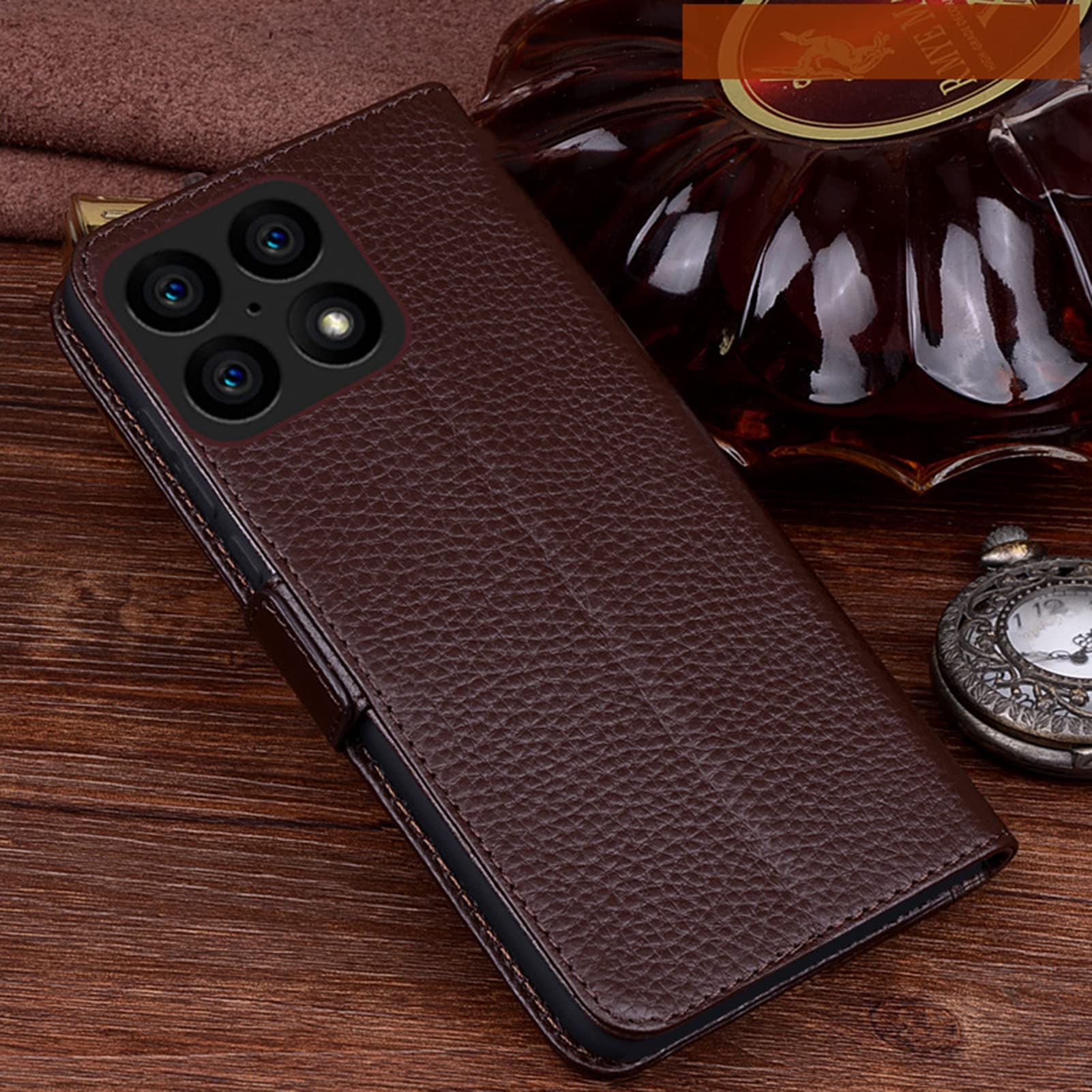 Custodia Rigida Per Oneplus 10 Pro: Con Sportello Scorrevole E Portatessere, Rossa