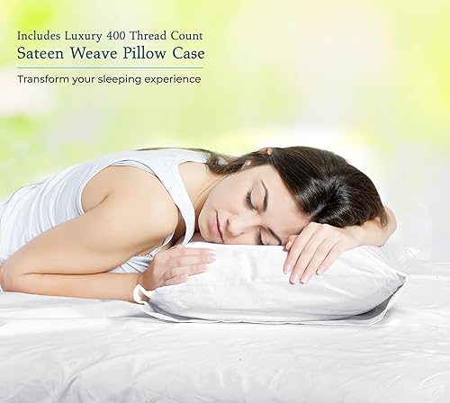 Miniatura 8 de ROYALE LINENS Juego de sábanas de 400 hilos 100% algodón cultivado en Estados Unidos, 4 piezas, 1 sábana bajera, 1 sábana encimera, 2 fundas de