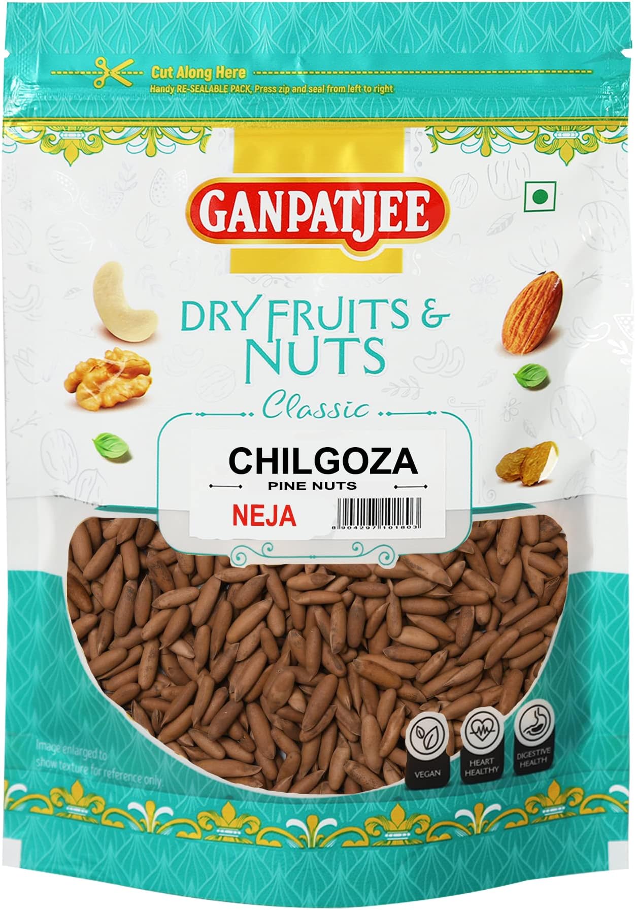 Neja Chilgoza Pine Nuts With Shell, 250g | Premium Dry Fruits And Nuts