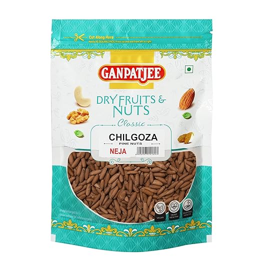 Ganpatjee Neja Chilgoza Pine Nuts With Shell, 250g Premium Dry Fruits