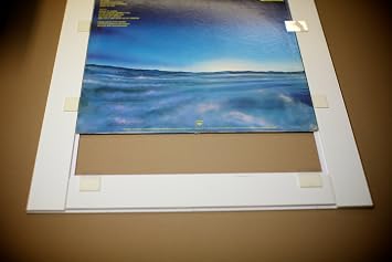 Record Album LP Frame Display Featuring Black Matting Juke Box Style Design and a Solid Wood Frame (Black)