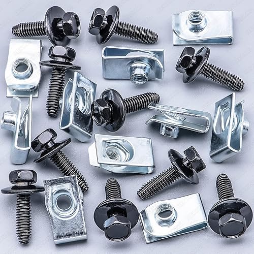 Miniatura 2 de Rexka 10 juegos de tornillos de tuerca y cuerpo extruidos M6-1.0 para GM Ford Chevy Buick GMC Cadillac Hummer Oldsmobile Pontiac Saturn coches,