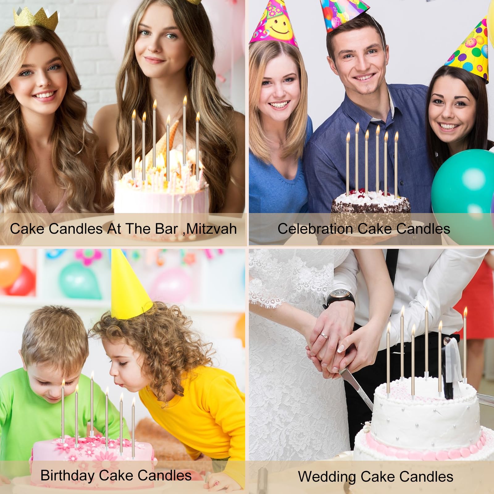 Candele Compleanno Lunghe - 24 Pezzi Con Supporto Antigoccia - Foto 6