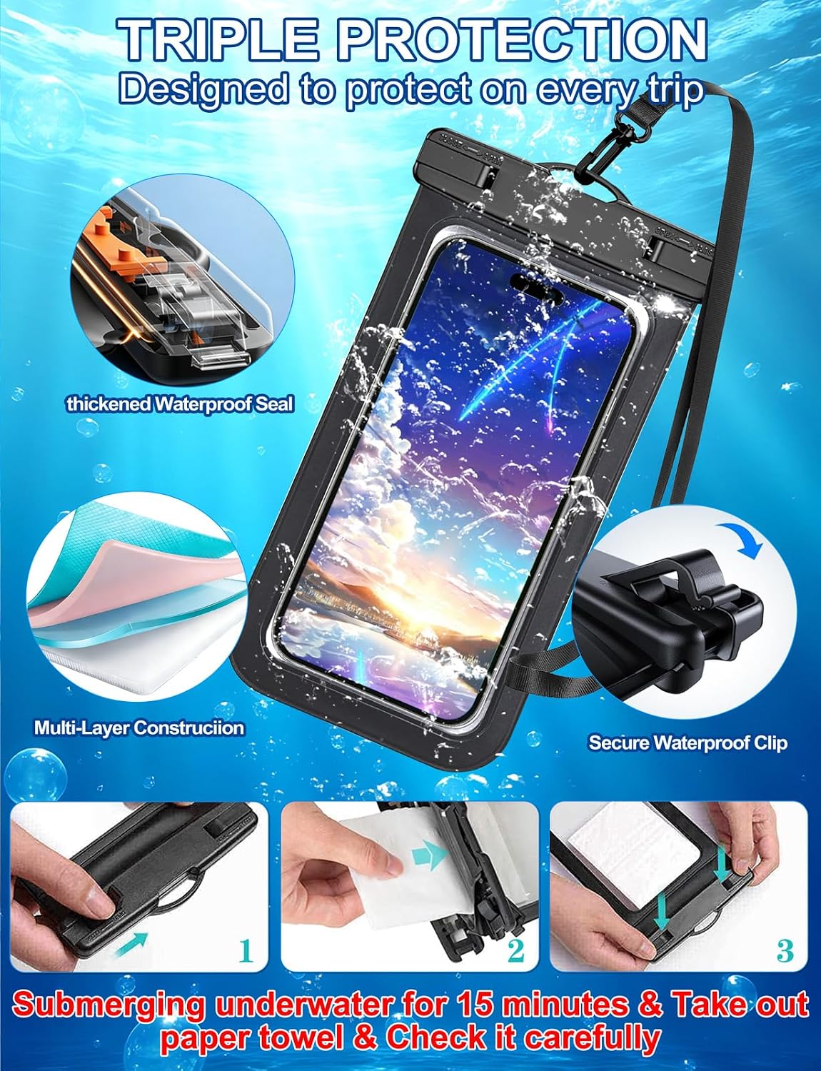 4 Pezzi Multicolore Sacchetti Impermeabile Smartphone Borsa,... 7 817InDizLIL. AC SL1500