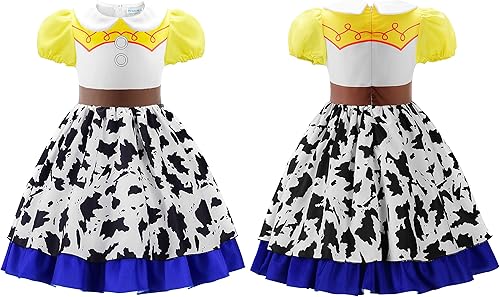 Miniatura 2 de Disfraz de vaquera para niñas, vestido de vaquera, disfraz de Jessie para fiesta de Halloween, disfraz de princesa con sombrero de vaquero rojo