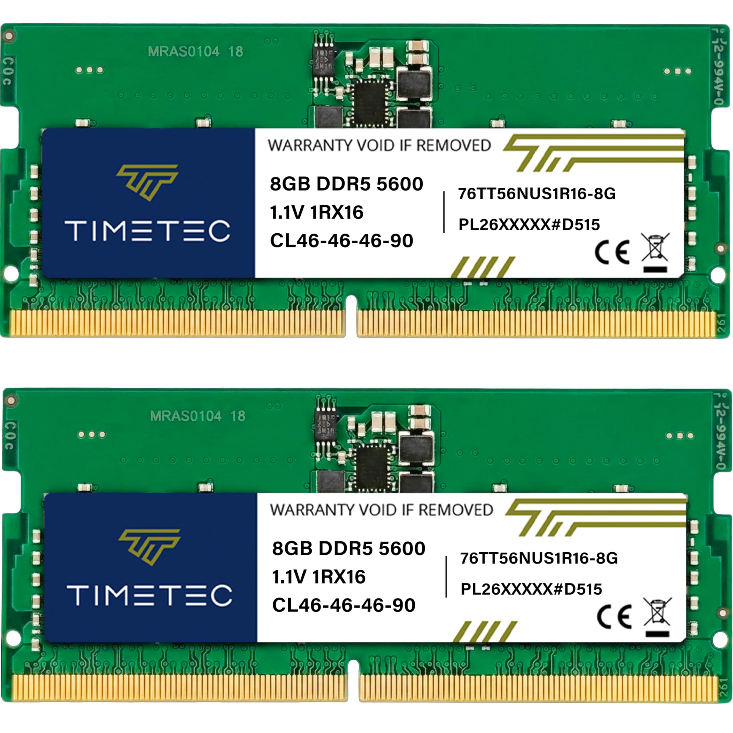 Amazon.co.jp: Timetec 16GB KIT(2x8GB) DDR5 5600MHz PC5-44800 アン