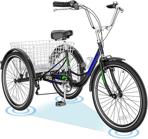 Vista 105 de ABORON Triciclo para adultos, bicicleta de 3 ruedas para adultos, triciclo para adultos, llantas de doble pared, triciclo para mujeres y hombres