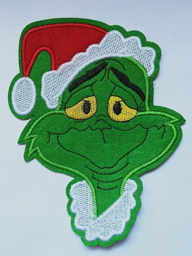 Big Grinch embroidered iron on/sew on 